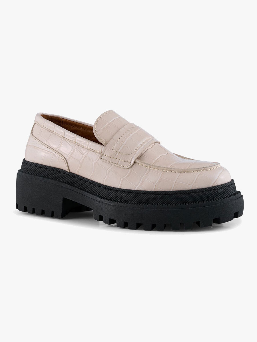 Shoe the Bear - Iona Saddle Loafer - White Croco