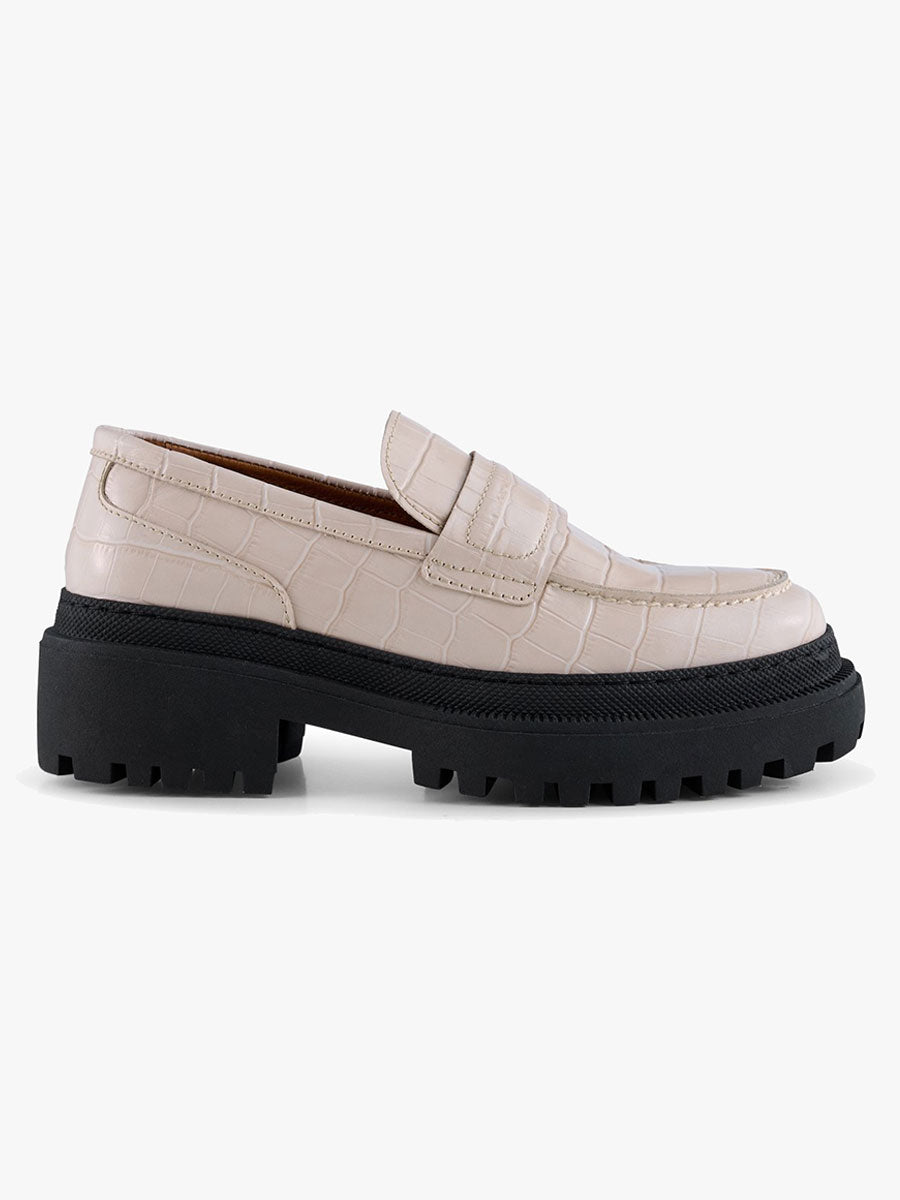 Shoe the Bear - Iona Saddle Loafer - White Croco