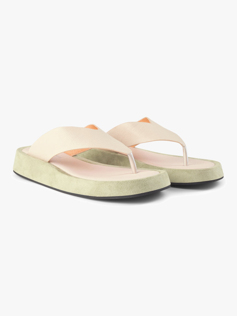 Shoe the Bear Astrid Thong - White/Green