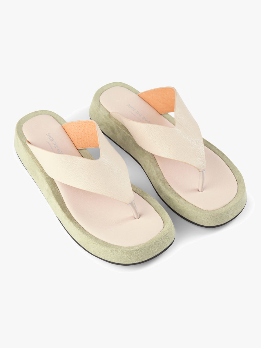 Shoe the Bear Astrid Thong - White/Green
