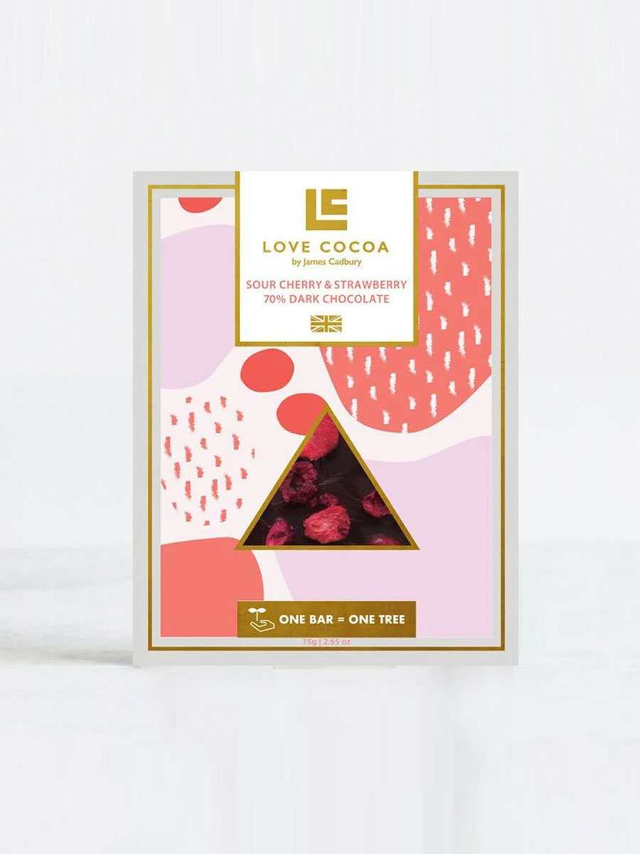 Loce Cocoa - Sour Cherry & Strawberry 70% Dark Chocolate Bar