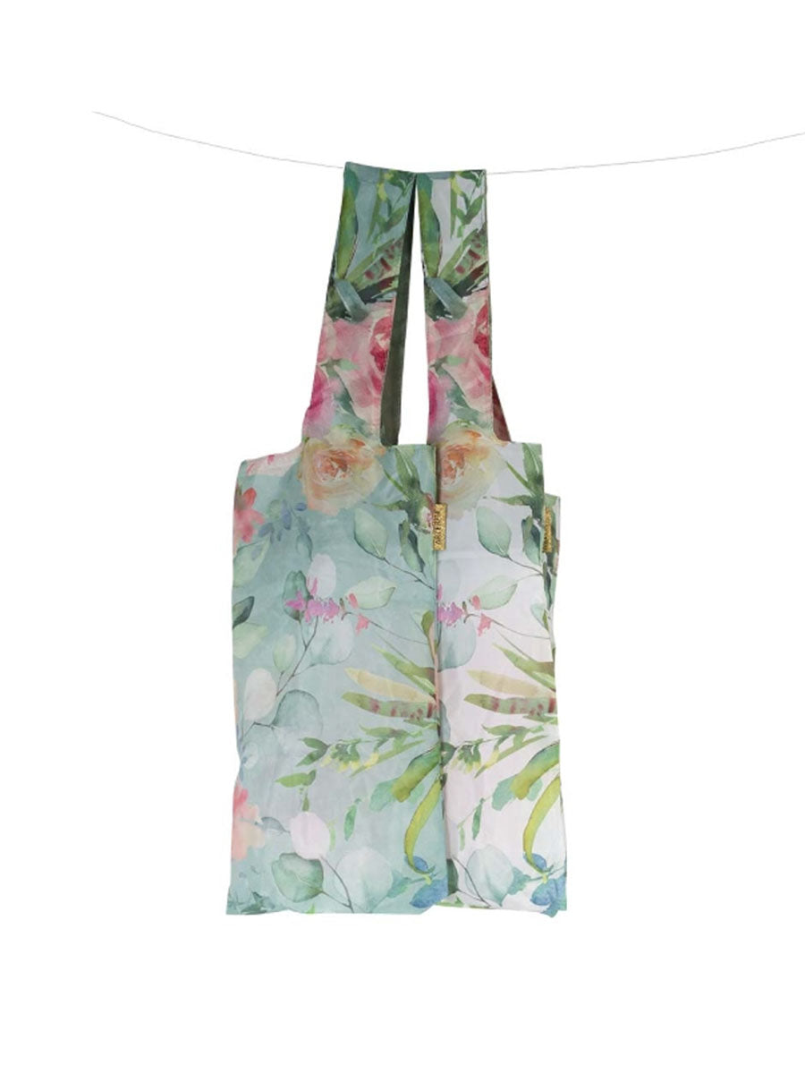 Reuseable White Floral Watercolour Shopping Bag
