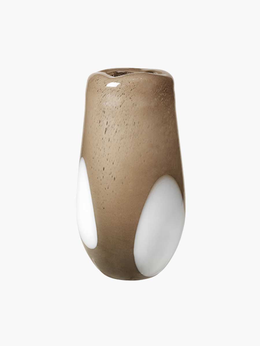 Broste Copenhagen - Ada Dot Mouthblown Vase L - Simply Taupe Warm Grey