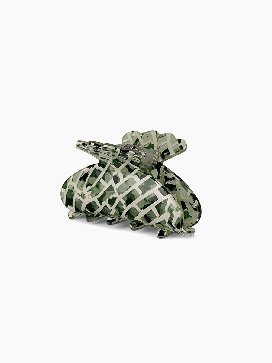 Sui Ava Helle Focus Mini Hairgrip - Hunter Green