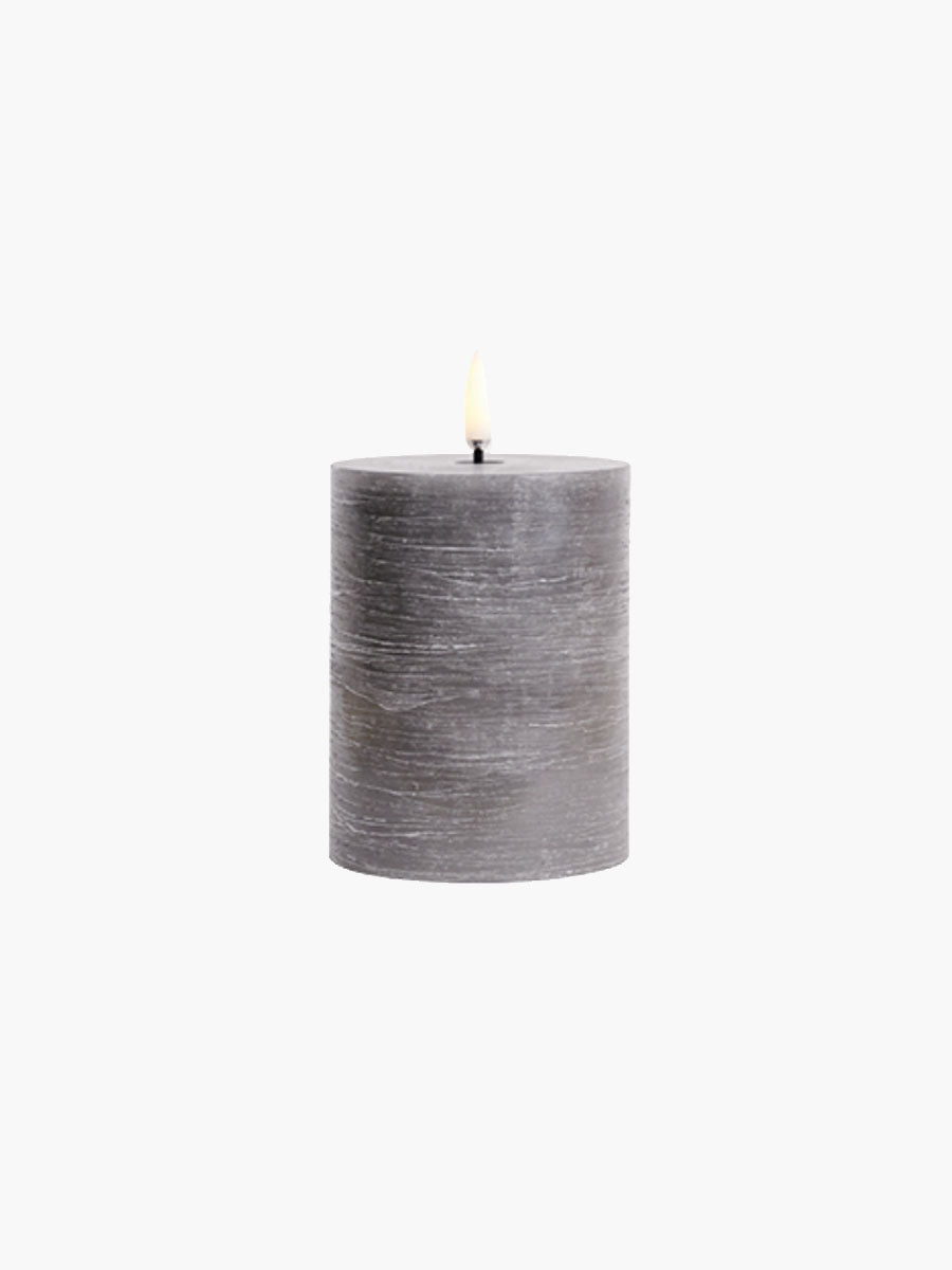 Uyuni LED Pillar Candle 7.8x10 - Grey