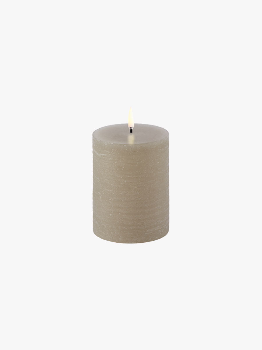 Uyuni LED Pillar Candle 7.8x10 - Sandstone