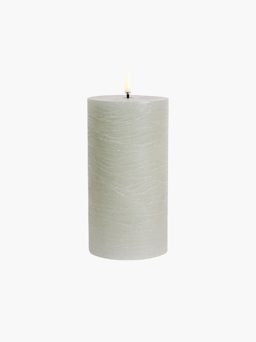 Uyuni-LED-Pillar-Candle-7.8x15---Dusty-Green