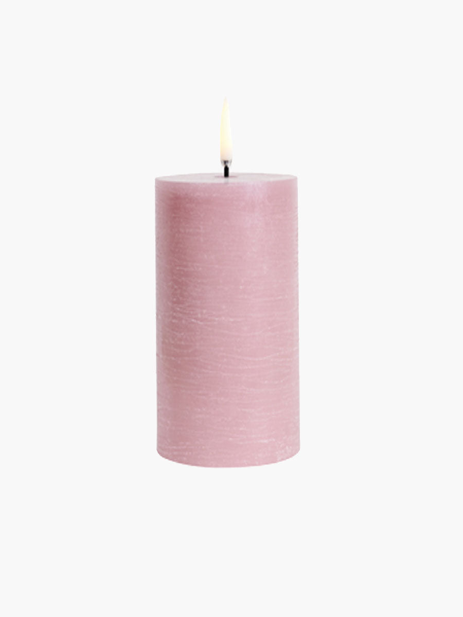Uyuni LED Pillar Candle 7.8x15 - Dusty Rose
