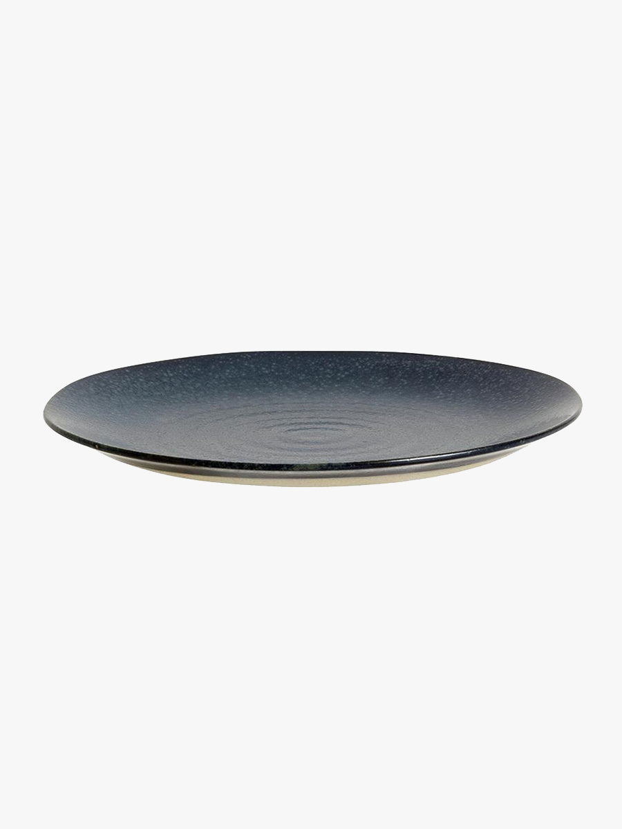 Nordal Grainy Porcelain Plate - Dark Blue