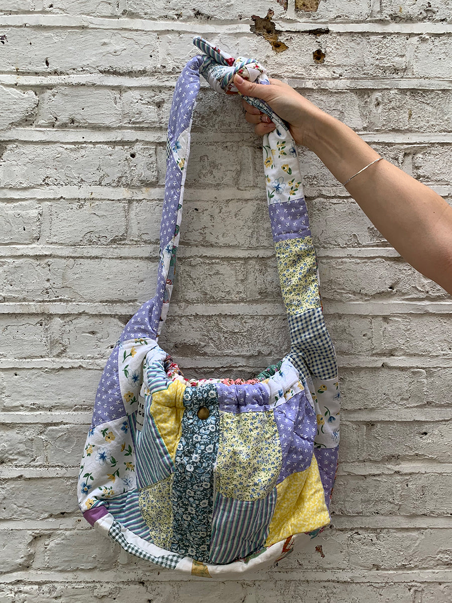 Magpie Vintage Andie Patchwork Bag Medium - Lilac/Yellow