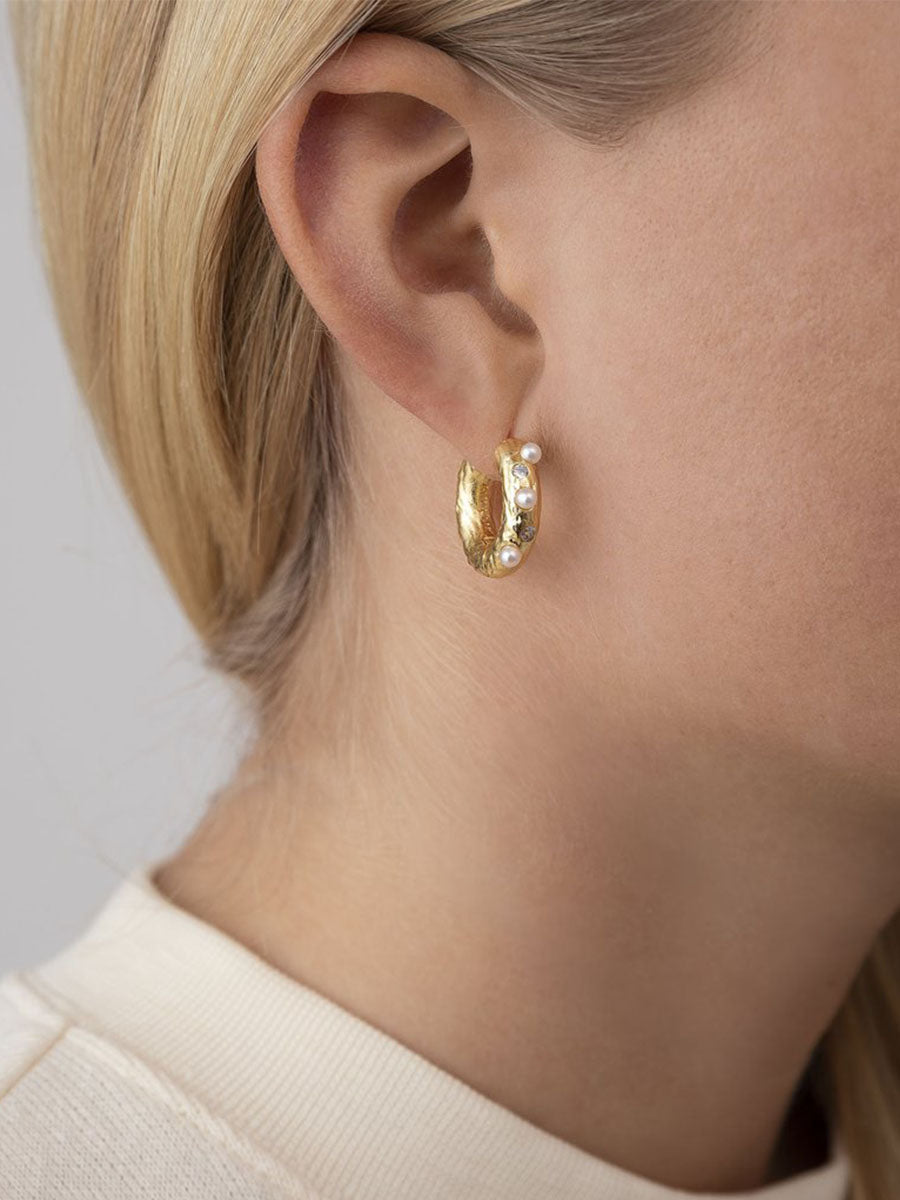 Anni Lu - Gem In A Hoop Earrings - Gold